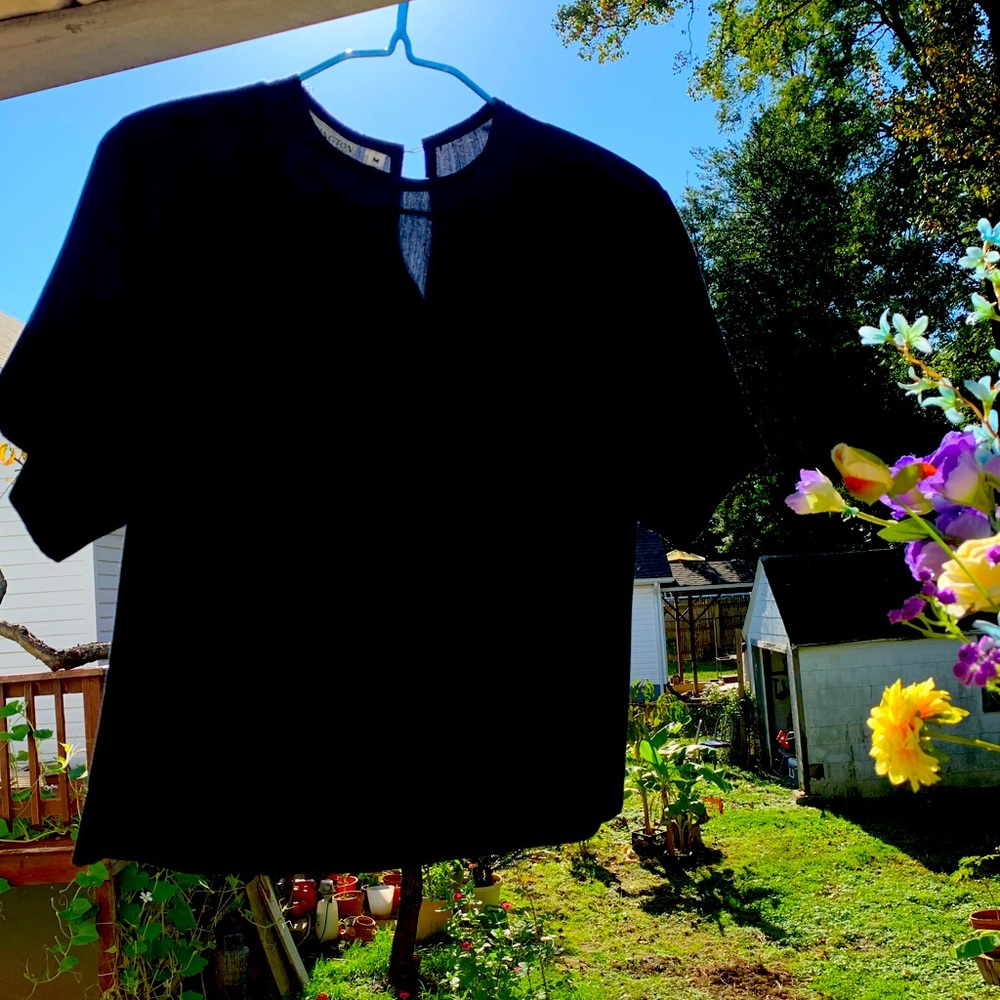 Black Vintage Blouse 👚 Shoulder Pads 50s